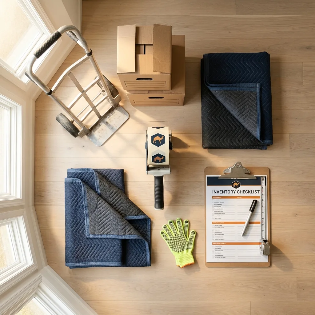 Professional moving supplies and packing materials layout for Goldendale residential relocations
