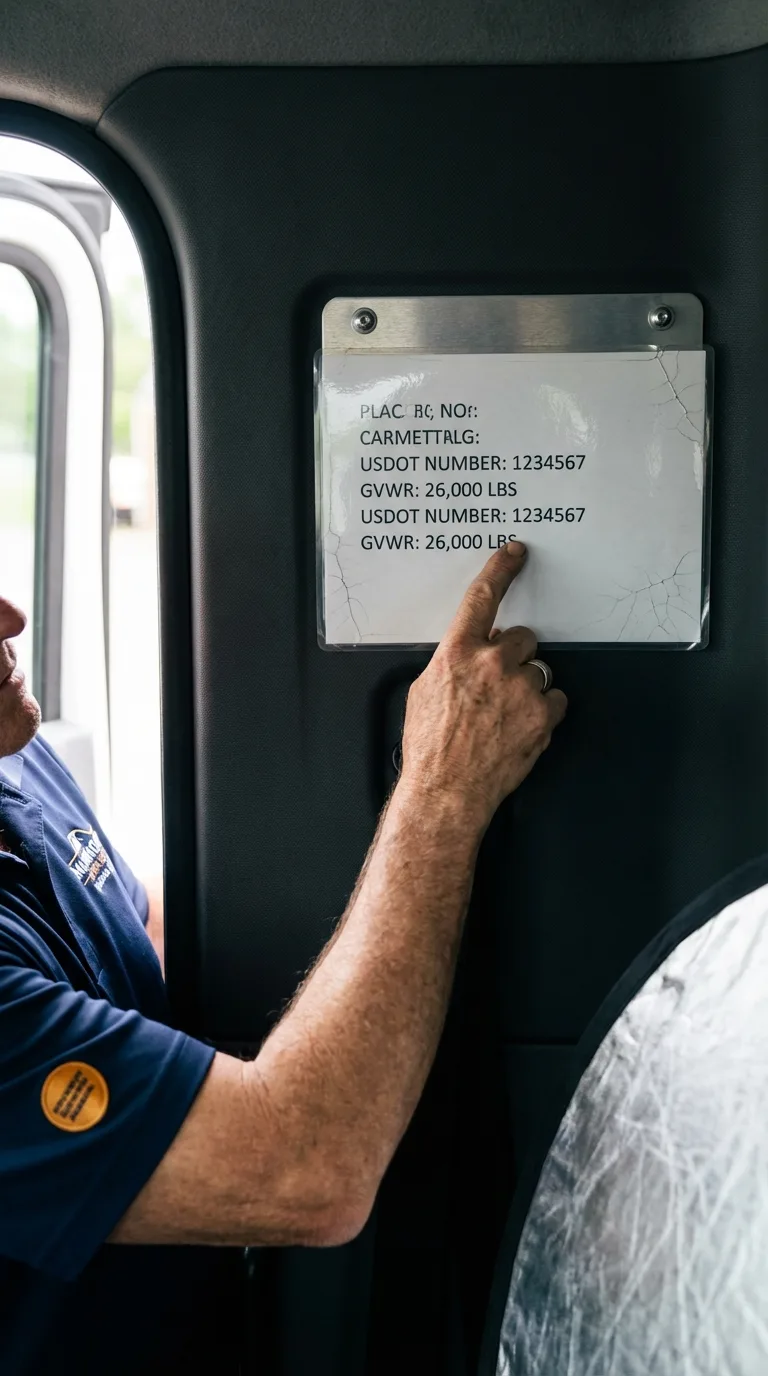 USDOT licensing placard verification in Goldendale